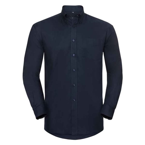 Russell Collection Mens Oxford Easy-Care Long-Sleeved Formal Shirt