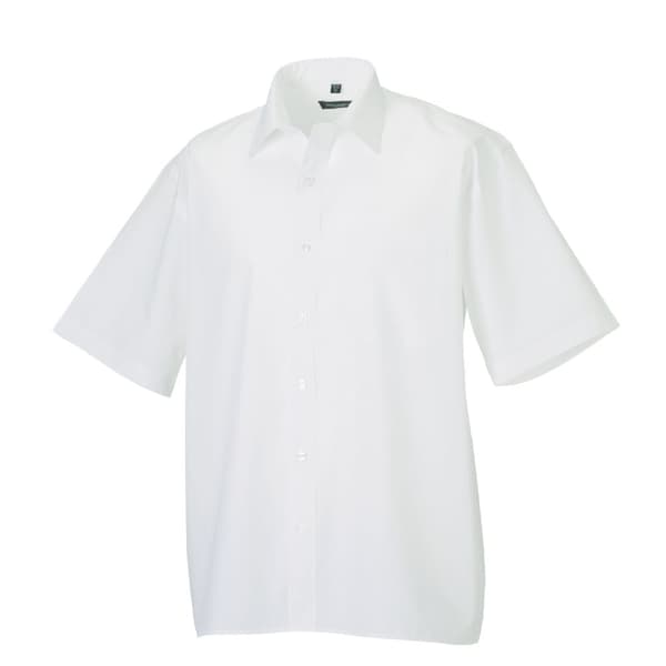 Russell Collection Kortärmad skjorta i lättskött poplin för herrar