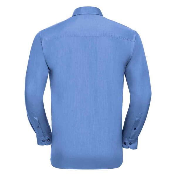 Russell Collection Poplin lättskött formell skjorta för män