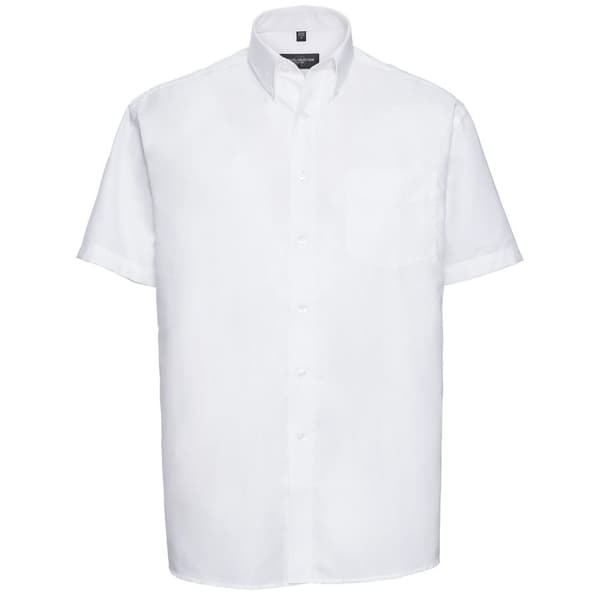 Russell Collection Oxford Easy-Care kortärmad skjorta för herrar White 15.5in