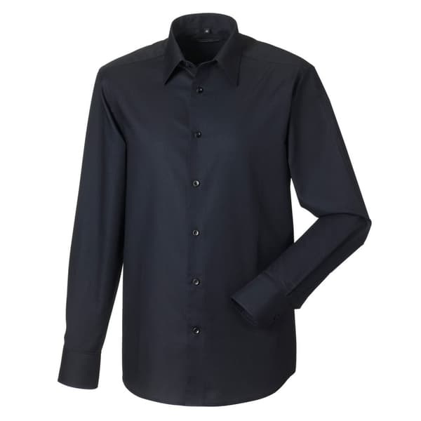 Russell Collection Mens Oxford Easy-Care Tailored Long-Sleeved Shirt