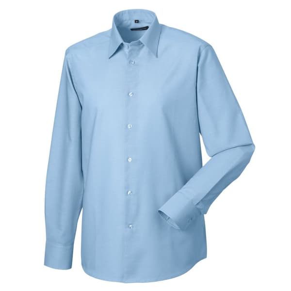 Russell Collection Mens Oxford Easy-Care Tailored Long-Sleeved Shirt