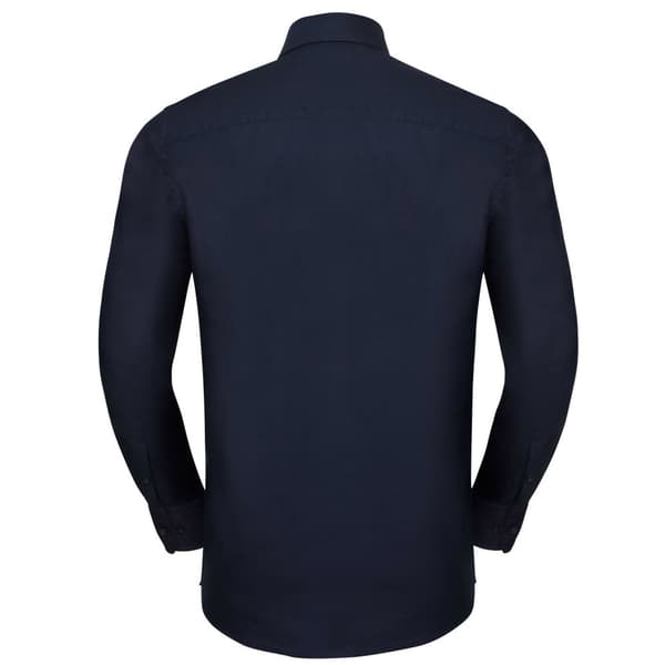 Russell Collection Mens Oxford Easy-Care Tailored Long-Sleeved Shirt