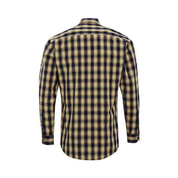 Premier Mens Mulligan Checked Cotton Long-Sleeved Shirt