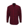 Miniatyrbilde 1 av 4: Premier Mens Mulligan Checked Cotton Long-Sleeved Shirt