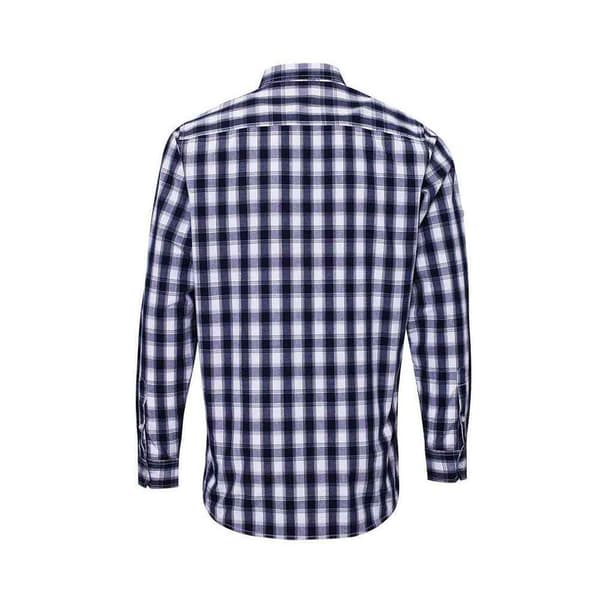 Premier Mens Mulligan Checked Cotton Long-Sleeved Shirt
