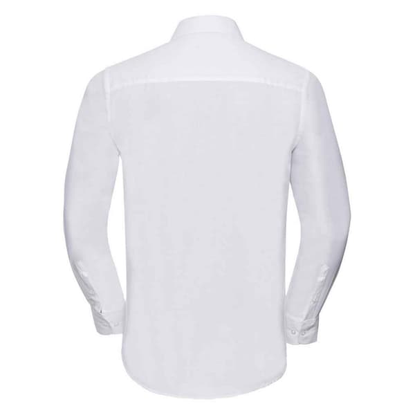Russell Collection Mens Oxford Tailored Long-Sleeved Formal Shirt