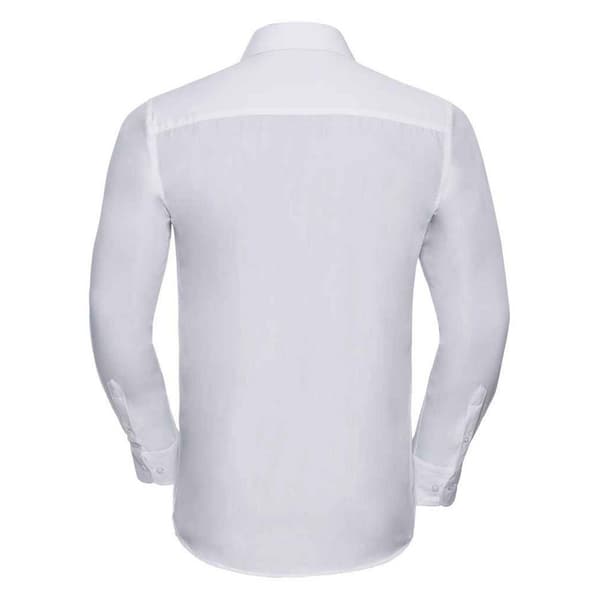 Russell Collection Mens Poplin Tailored Long-Sleeved Formal Shirt