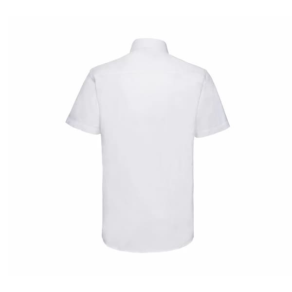 Russell Collection Mens Oxford Easy-Care Tailored Short-Sleeved Shirt