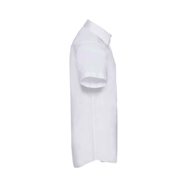 Russell Collection Mens Oxford Easy-Care Tailored Short-Sleeved Shirt