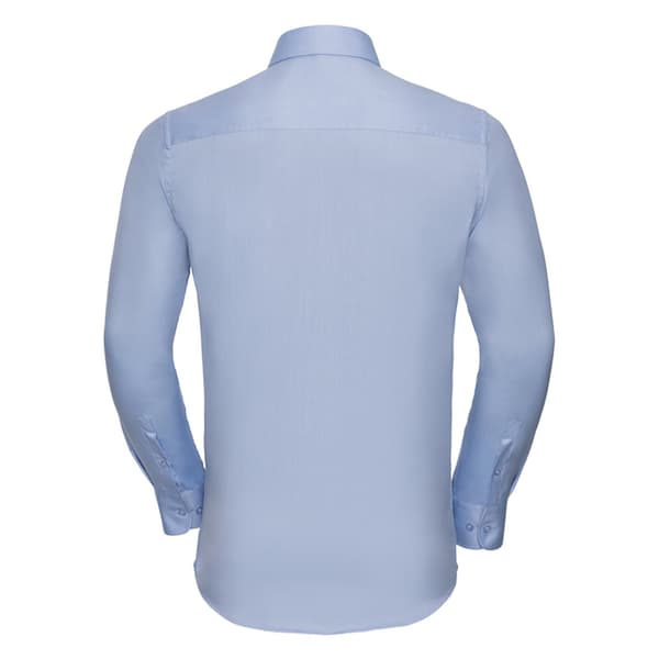 Russell Collection Mens Herringbone Long-Sleeved Shirt