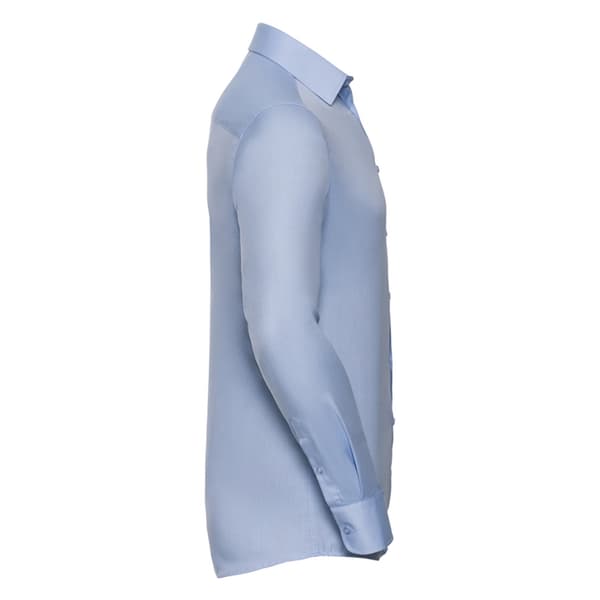 Russell Collection Mens Herringbone Long-Sleeved Shirt