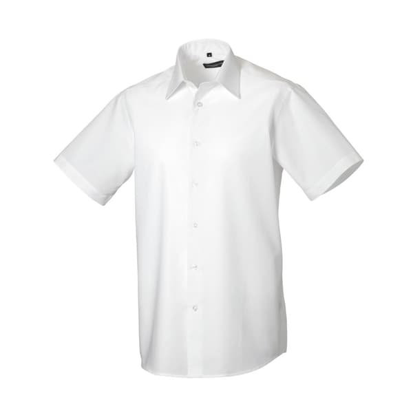 Russell Collection Herrskjorta med kort ärm och skräddarsydd modell White 19.5in
