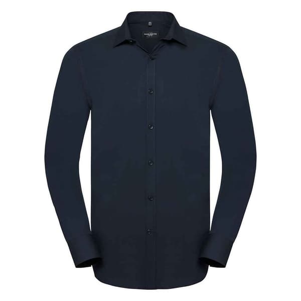 Russell Collection Långärmad formell skjorta i Ultimate Stretch för herrar