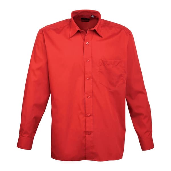 Premier Mens Poplin Long-Sleeved Shirt