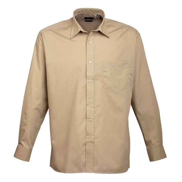 Premier Mens Poplin Long-Sleeved Shirt