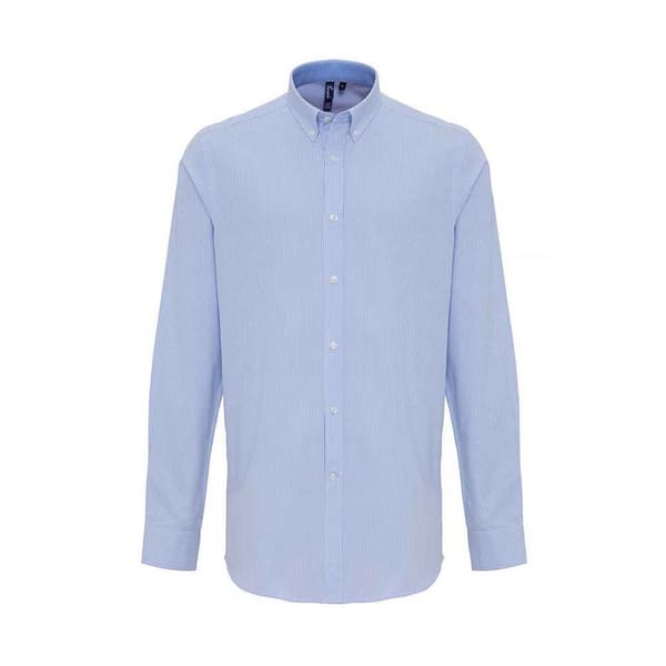 Premier Mens Striped Oxford Long-Sleeved Shirt