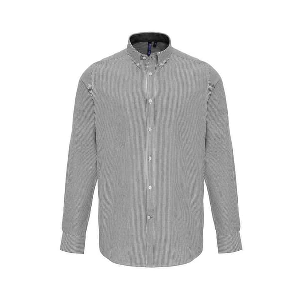 Premier Mens Striped Oxford Long-Sleeved Shirt