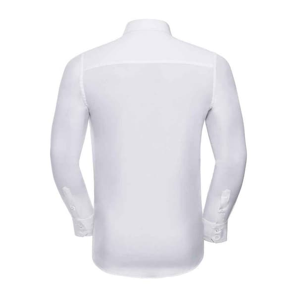 Russell Collection Mens Fitted Long-Sleeved Shirt