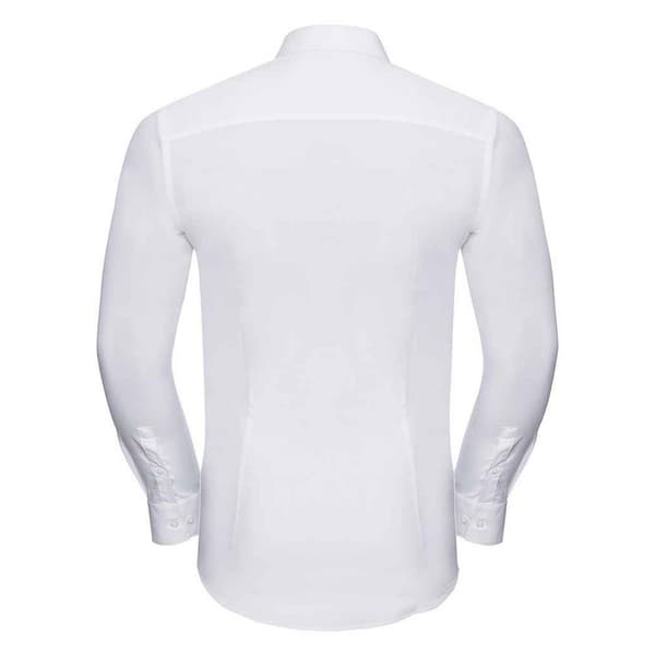 Russell Collection Långärmad formell skjorta i Ultimate Stretch för herrar