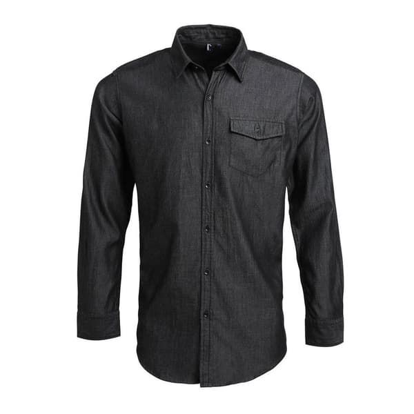 Premier Denimskjorta med kontrasterande sömmar för herrar