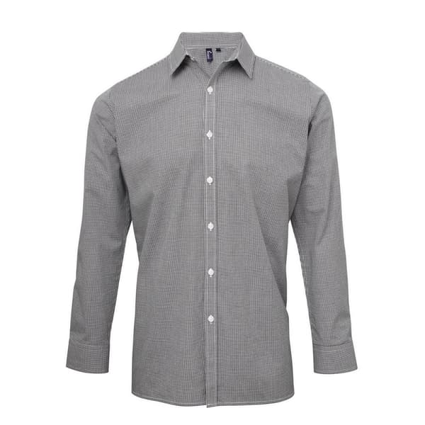 Premier Mens Gingham Long-Sleeved Shirt