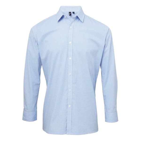 Premier Mens Gingham Long-Sleeved Shirt