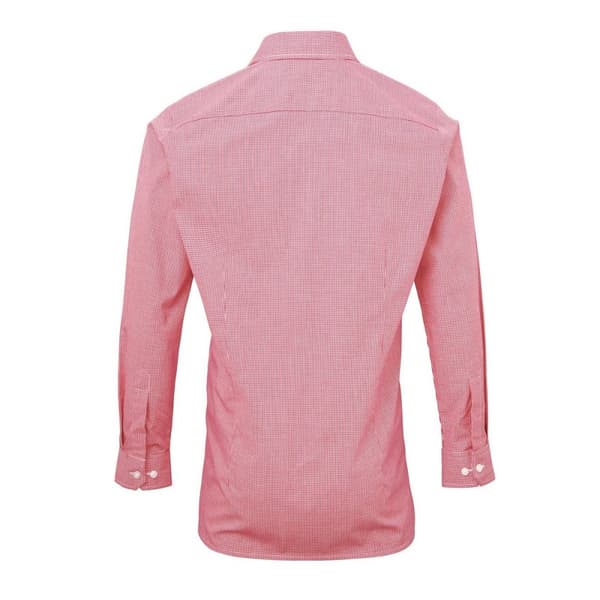 Premier Mens Gingham Long-Sleeved Shirt