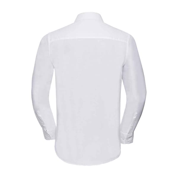 Russell Collection Mens Oxford Easy-Care Tailored Long-Sleeved Shirt