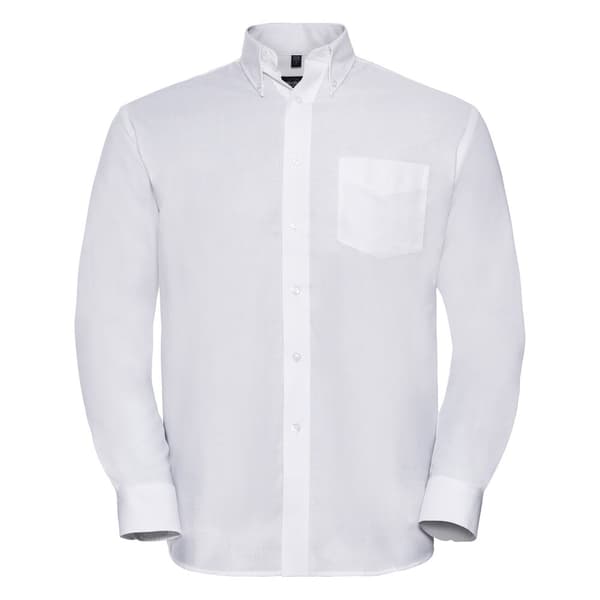 Russell Collection Mens Oxford Easy-Care Long-Sleeved Shirt