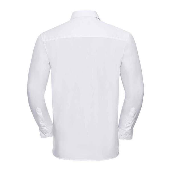 Russell Collection Mens Poplin Long-Sleeved Shirt