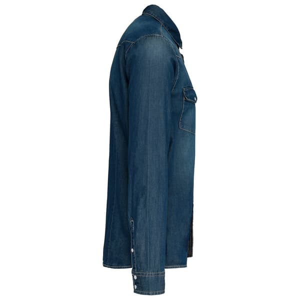 Kariban Langærmet skjorte i denim til mænd
