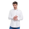 Miniatyrbillede 2 af 2: Russell Collection Mens Poplin Easy-Care Tailored Long-Sleeved Shirt