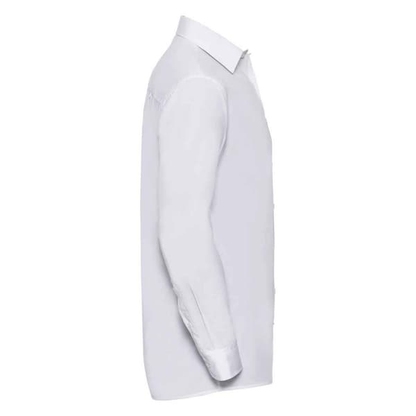 Russell Collection Mens Poplin Easy-Care Long-Sleeved Formal Shirt