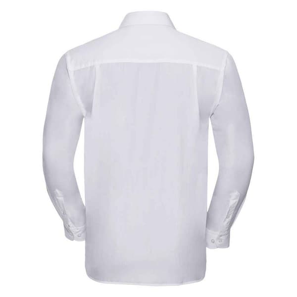 Russell Collection Mens Poplin Easy-Care Long-Sleeved Formal Shirt