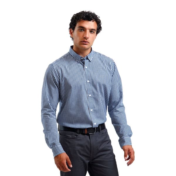 Premier Mens Maxton Checked Long-Sleeved Shirt