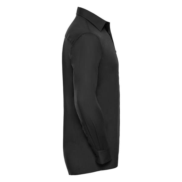 Russell Collection Mens Poplin Easy-Care Long-Sleeved Shirt