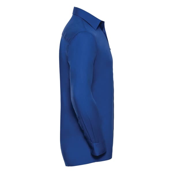 Russell Collection Mens Poplin Easy-Care Long-Sleeved Shirt