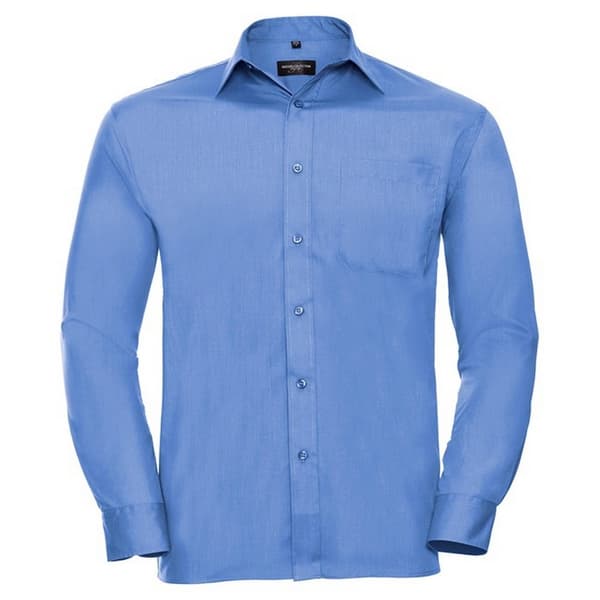 Russell Collection Långärmad skjorta i lättskött poplin för herrar