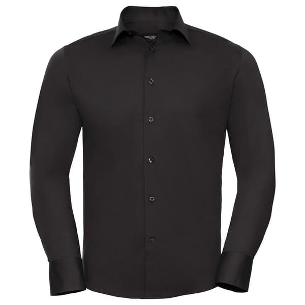 Russell Collection Mens Easy-Care Fitted Long-Sleeved Shirt