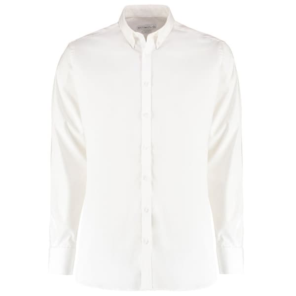 Kustom Kit Oxford Stretch Slim Långärmad Skjorta för Herrar