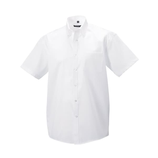 Russell Collection Mens Ultimate Non-Iron Short-Sleeved Shirt White 16in