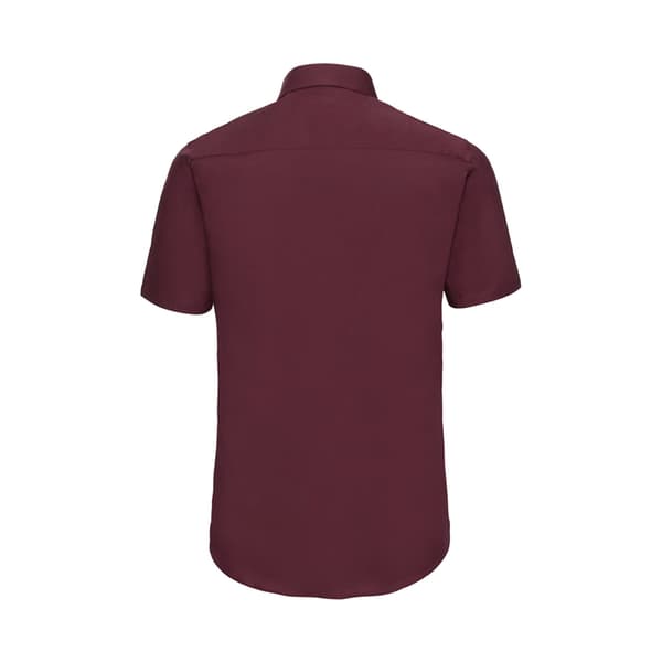 Russell Collection Mens Fitted Short-Sleeved Shirt