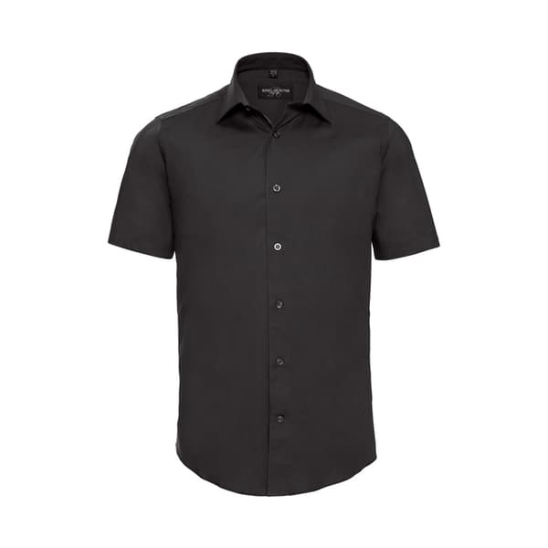 Russell Collection Mens Fitted Short-Sleeved Shirt