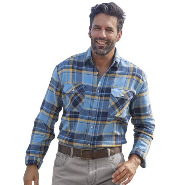 Atlas For Men Flanellskjorta för män med rutiga rutor Blue XL