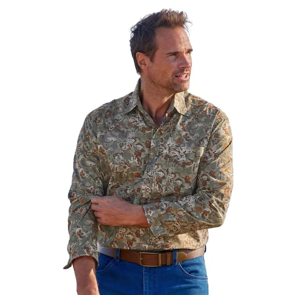 Atlas For Men Camouflage poplin-skjorte til mænd