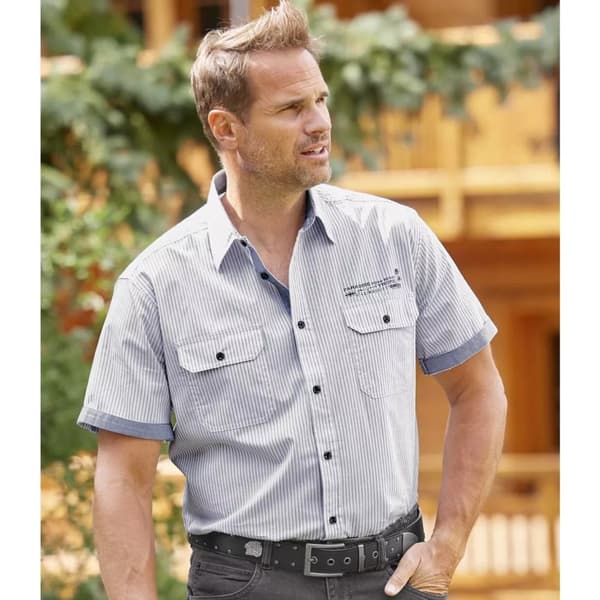 Atlas For Men Stribet poplin-skjorte til mænd
