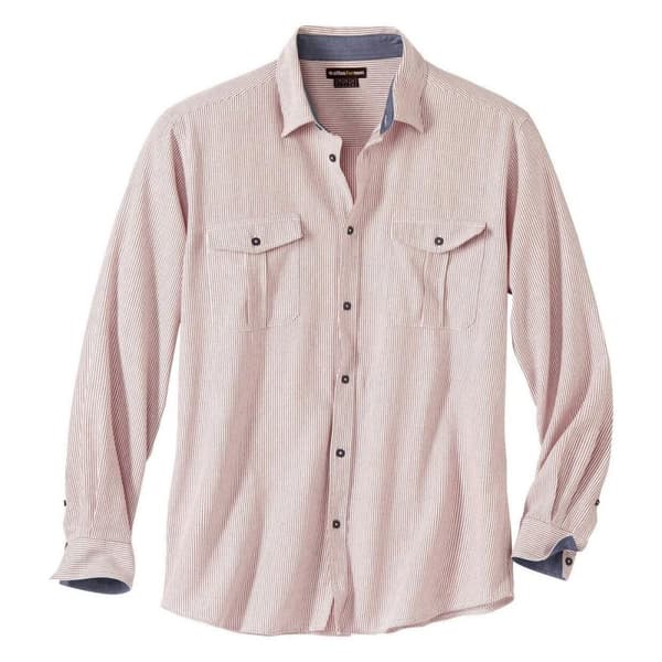Atlas For Men Randig skjorta för herrar Ecru/Burgundy XXL