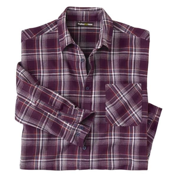 Atlas For Men Ternet flannelskjorte til mænd Plum M