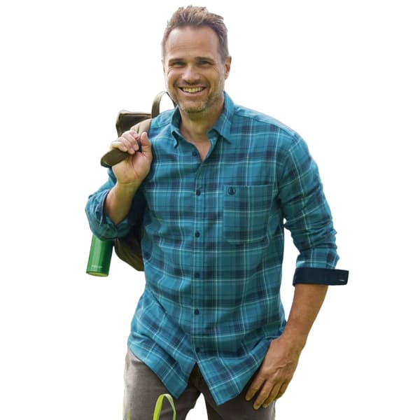 Atlas For Men Mens Double Checked Flannel Shirt